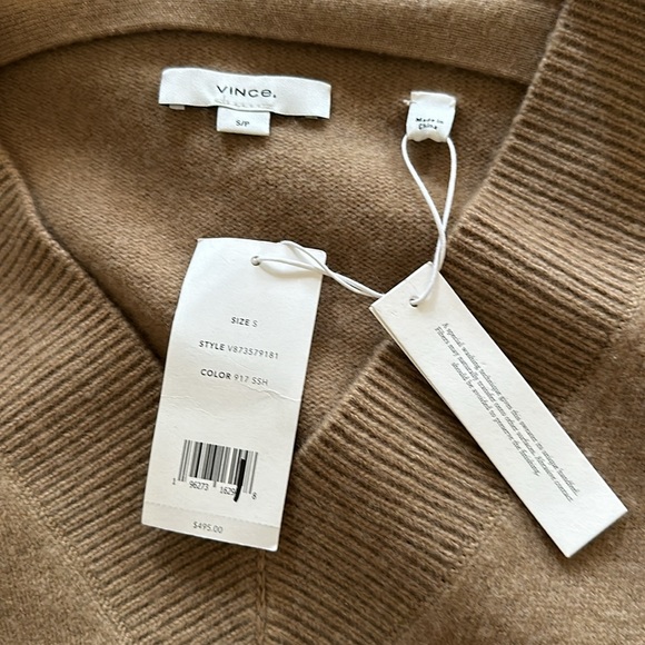 NEW Vince Wool & Cashmere Sweater Dress in Sand Shell - Picture 4 of 7